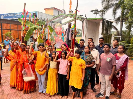 श्री गणेश जी की प्रतिमा का हुआ धूमधाम से विसर्जन, मुख्यमंत्री निवास बगिया में 11 दिन तक गूंजा भक्ति का माहौल...