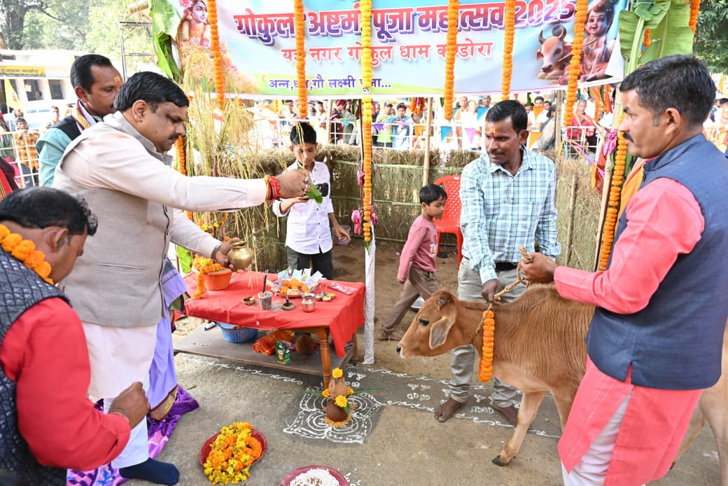 मंत्री श्री यादव कंडोरा में आयोजित गोकुलाष्टमी पूजा महोत्सव में मुख्य अतिथि बतौर हुए शामिल,यादव समाज को आगे बढ़ाने शासकीय योजनाओं के प्रति रहे जागरूक, योजनाओं का उठाए लाभ : शिक्षा मंत्री श्री गजेन्द्र यादव....मुख्यमंत्री के निर्देशानुसार सामुदायिक भवन, सोलर लाइट की घोषणा की