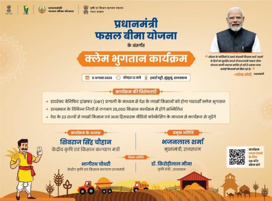 *11 अगस्त को प्रधानमंत्री फसल बीमा योजना के क्लेम का होगा पात्र बीमित छत्तीसगढ़ के 141879 किसानों के खाते में सीधे अंतरण*